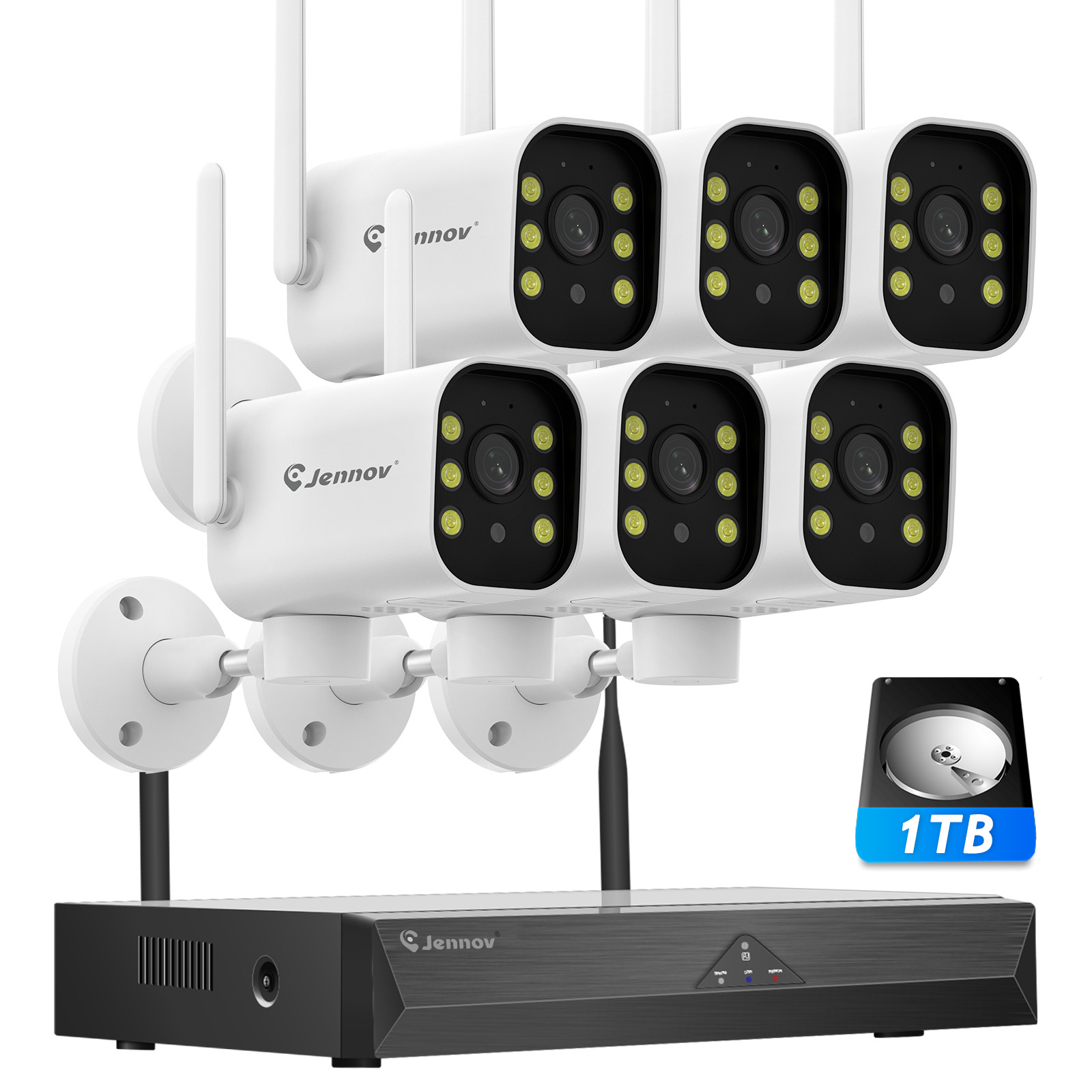Wireless WIFI Outdoor 5MP IP Security Camera System 10CH 1TB NVR CCTV Home Audio