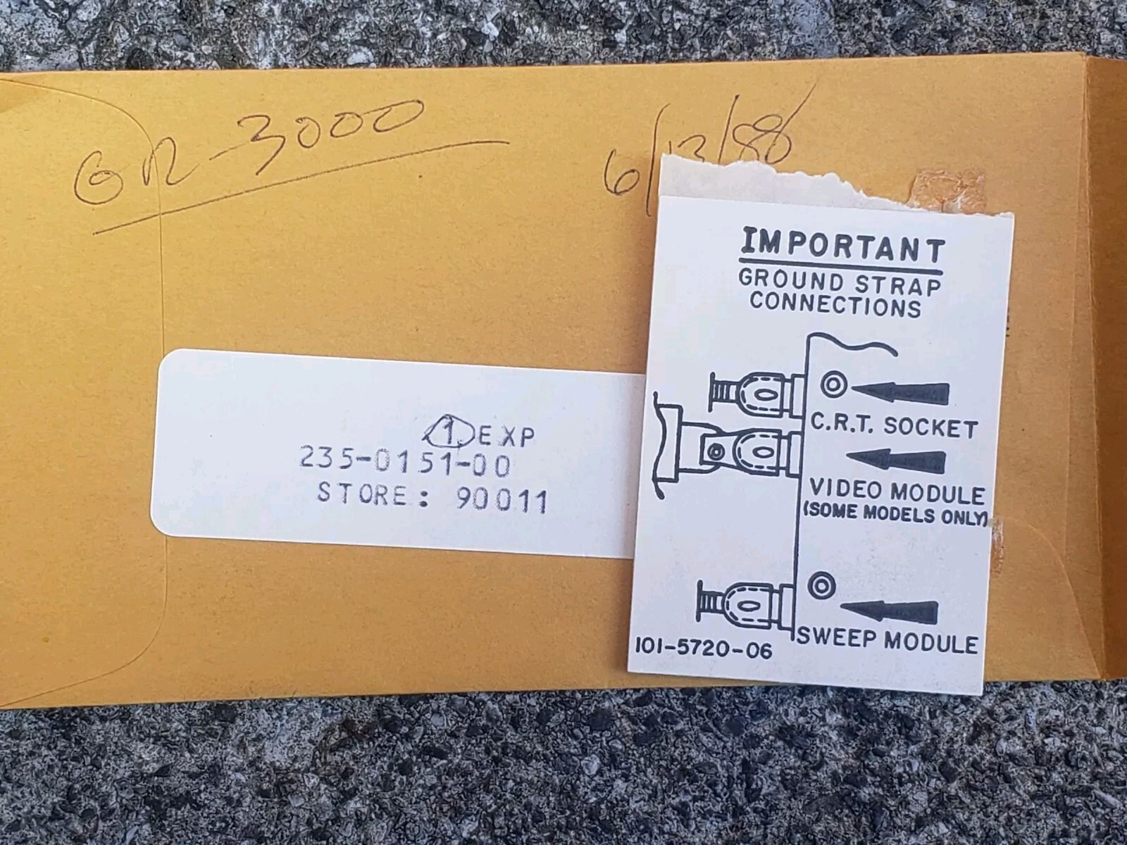 New Heathkit Ground Strap Connection Label/ Sticker #235-151 NOS for GR-3000
