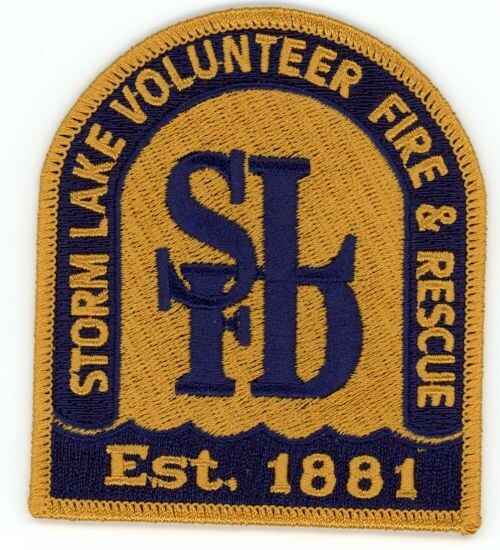 IOWA IA STORM LAKE VOLUNTEER FIRE DEPARTMENT NICE SHOULDER PATCH POLICE SHERIFF