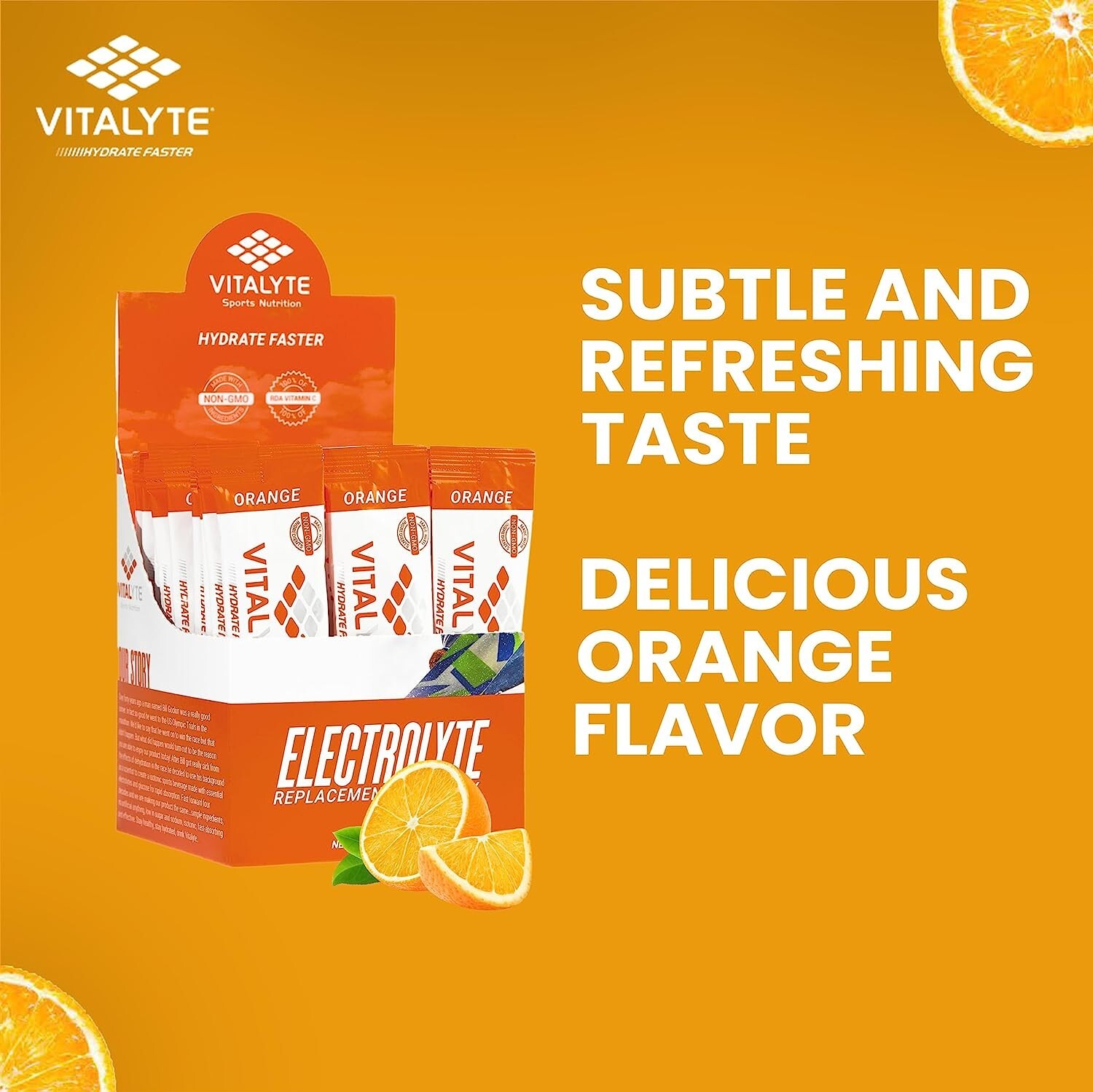 Vitalyte Electrolyte Powder Drink Mix Bundle, Pouch + Packets, Orange Flavor