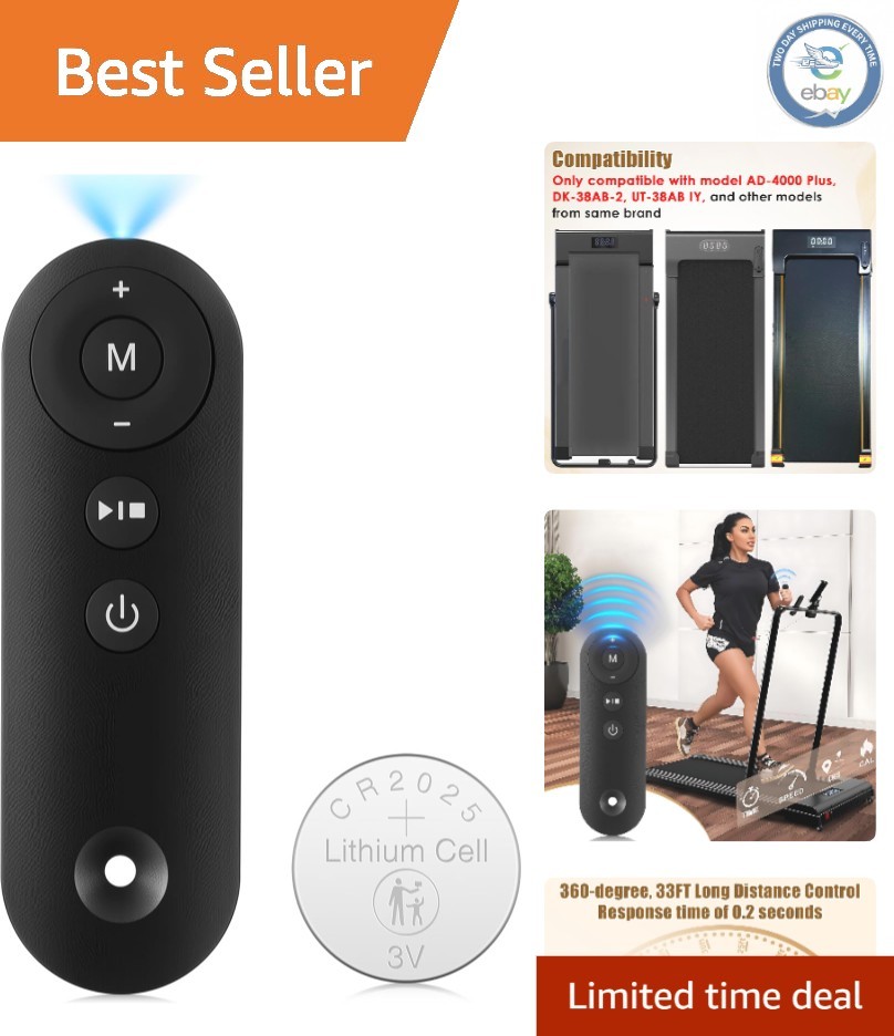 Infrared Treadmill Remote Replacement - Compatible with AD-4000 & More - Black