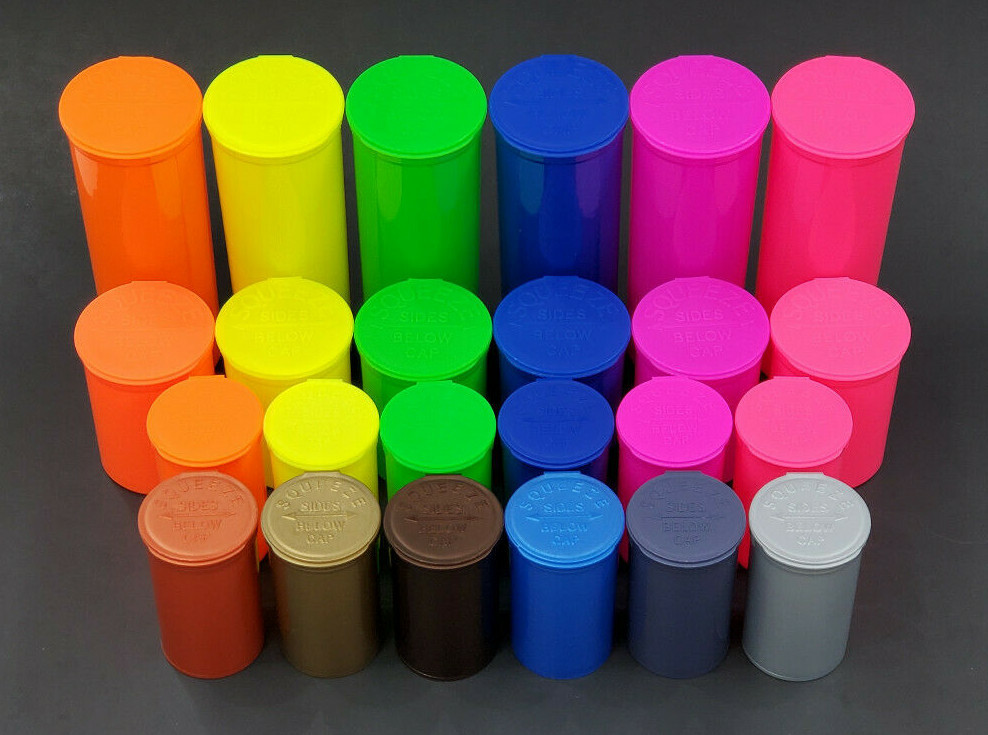 19 30 60 Dram Pop Squeeze top bottles UV reactive & metallic USA MADE