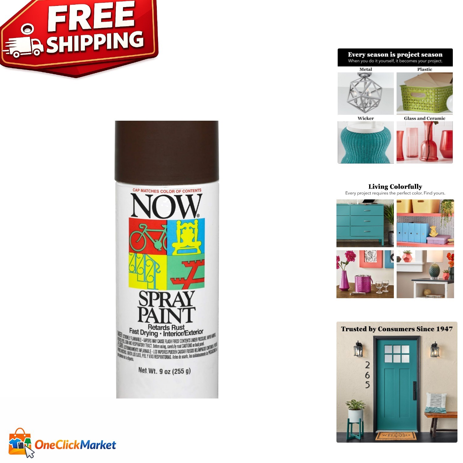 Rust Resistant Gloss Cocoa Brown Spray Paint, 9 oz - Ideal for DIY Projects