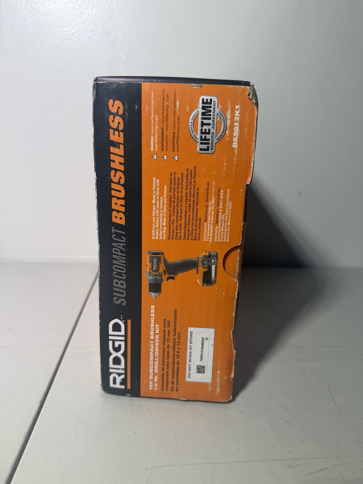 RIDGID 18V SubCompact Brushless Drill/Driver Kit 2Ah R87012K1