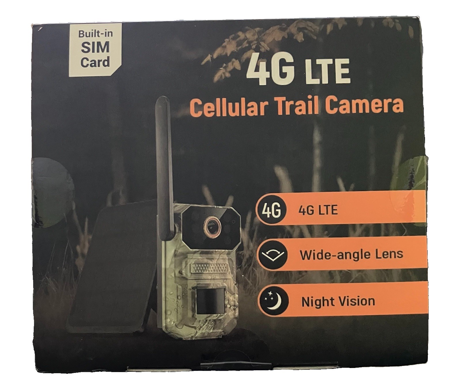 4G LTE Cellular Trail Camera Solar Built-In SIM HD Night Vision Wide Angle Cam