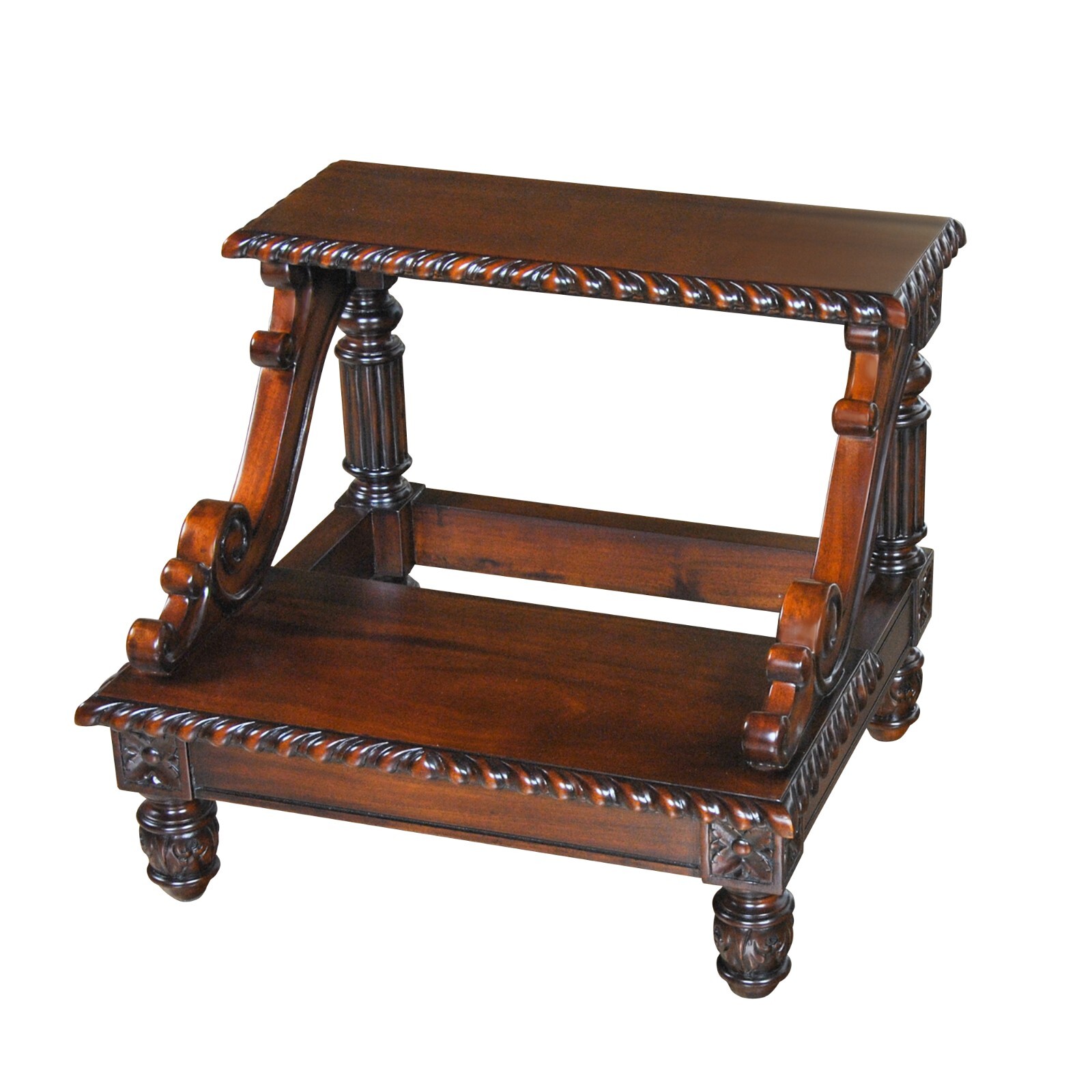 NBR101, Niagara Furniture,  Carved Mahogany Bed Step