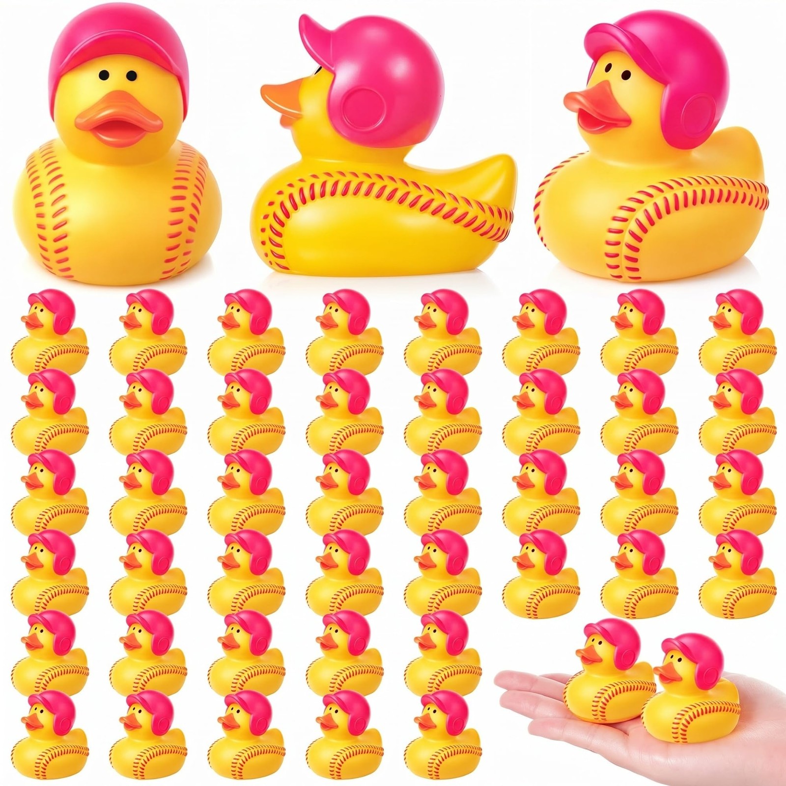 24 Pcs Rubber Ducks 2 Inch Bulk Sport Party Favors for Team Events Decorations