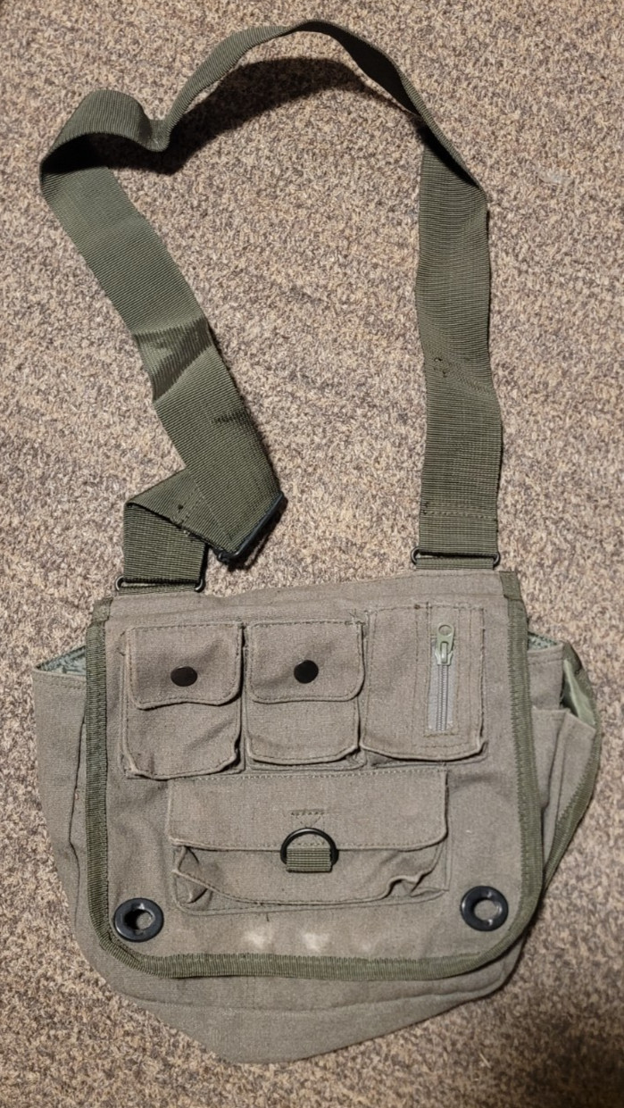 Vintage Military Style Canvas Map Dispatch Bag OD Green Repro Satchel