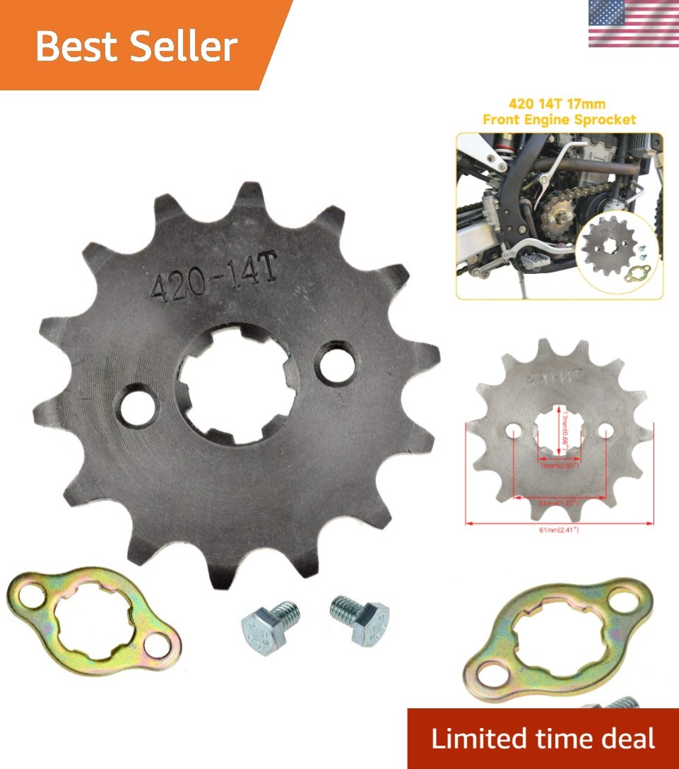 Precision 420 14T Sprocket for Enhanced Power Transmission in ATVs & Bikes