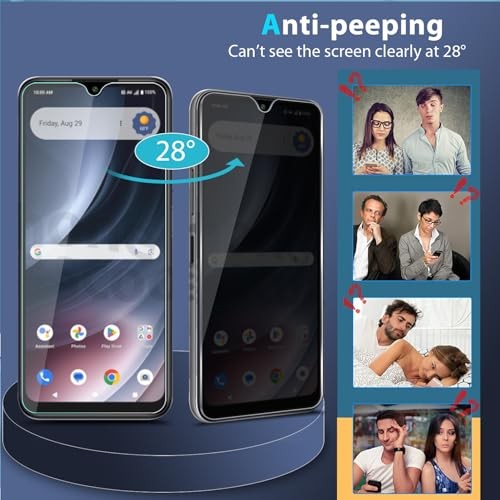 [2 Pack Tempered Glass Screen Protector Compatible with Cricket Icon Privacy