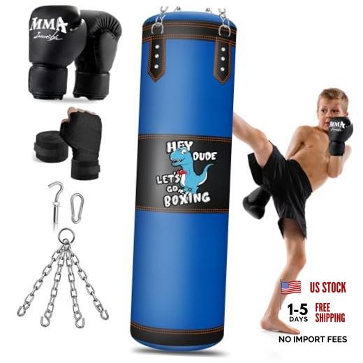 Punching Bag for Kids, 2.7FT Hanging Boxing Bag with Boxing Gloves | Dinosaurs