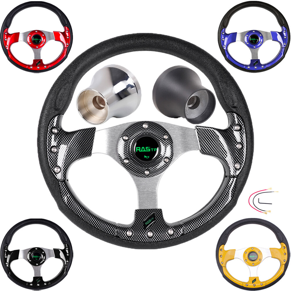 13INCH Golf Cart Steering Wheel+Hub Adapter For EZGO TXT RXV Yamaha and Club Car