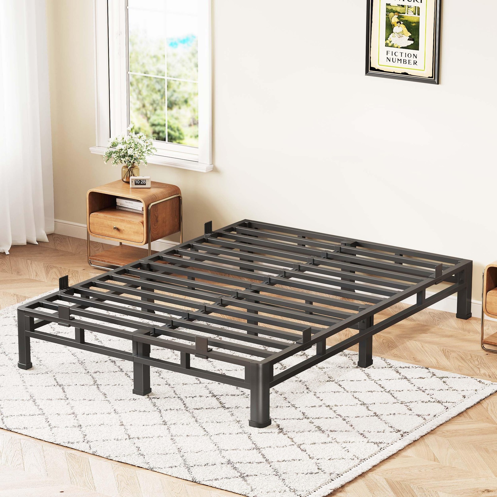 ROIL 7 Inch Full Size Bed Frame, Metal Bed Frame & Box Spring 2 in 1 Platform...
