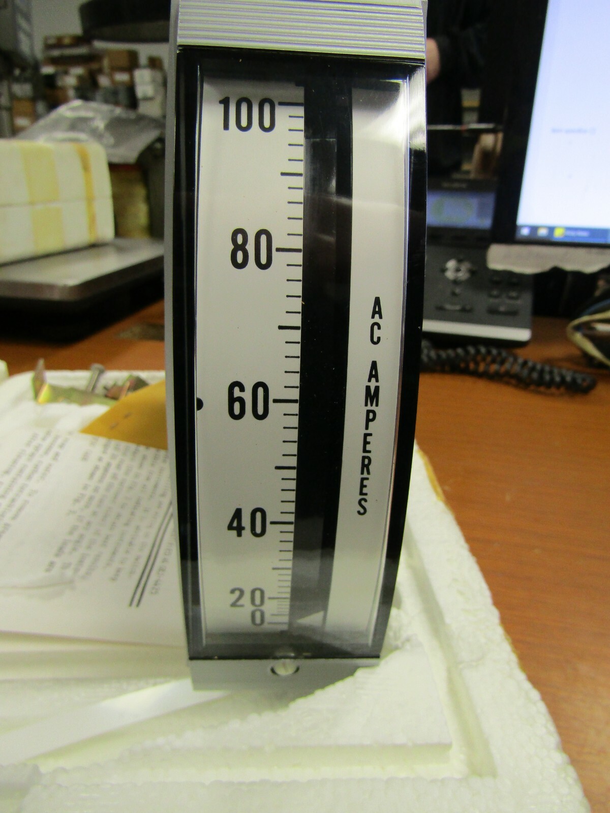 👀 NEW TRANSCAT/EIL 0 TO 100 AC AMPERES VERTICAL PANEL METER YE/180-VERTICAL