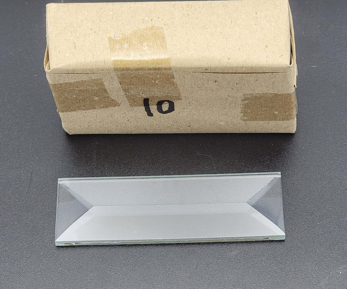 10 1x3 inch Beveled Top Flat Back Bevels Stained Glass Supplies Clear Rectangle