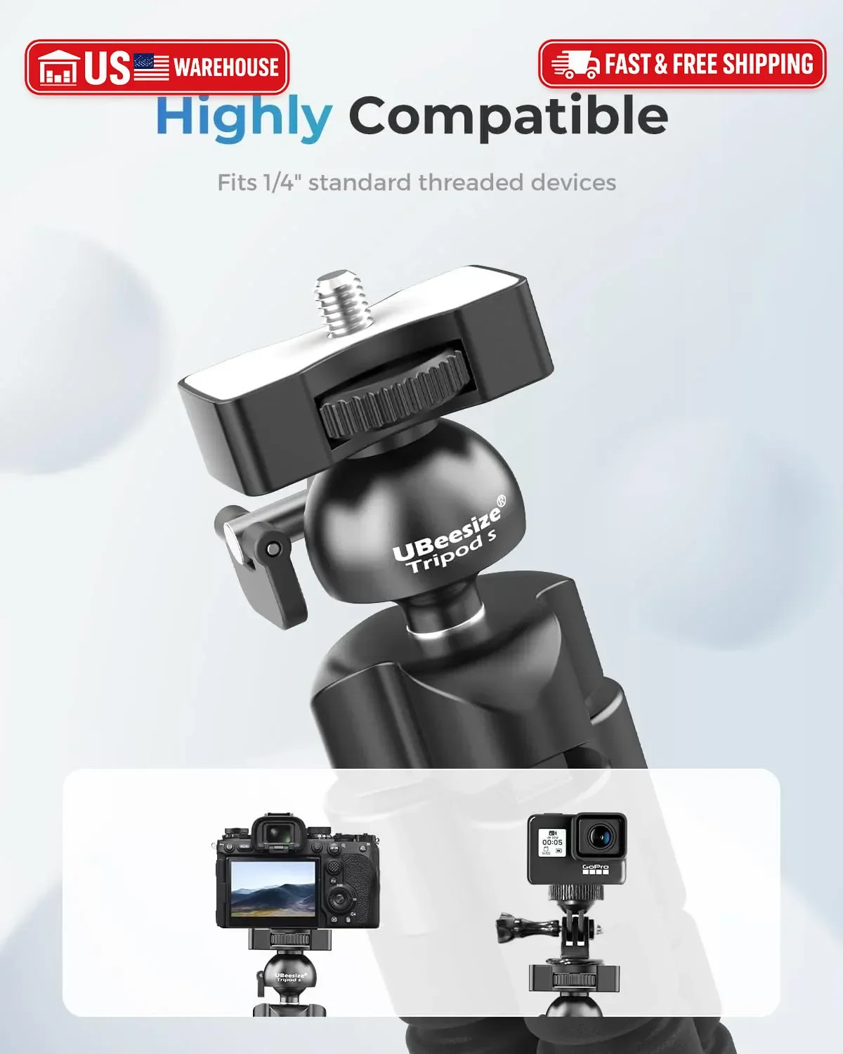UBeesize Phone Tripod Pro S, Flexible Desk Stand with Wireless Remote, Mini Hold