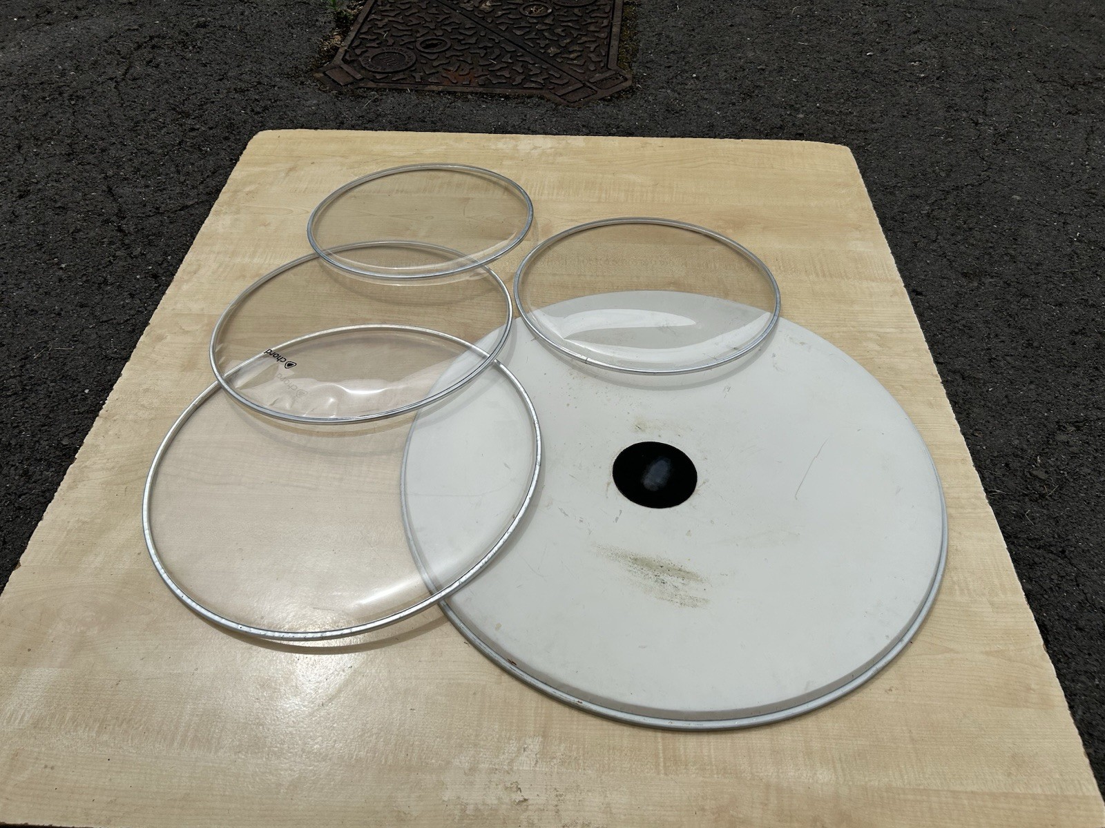 DRUM HEAD SKIN SET 22” 16” 14” 13” 12” FOR DRUM KIT BASS TOM SNARE FLOOR USED