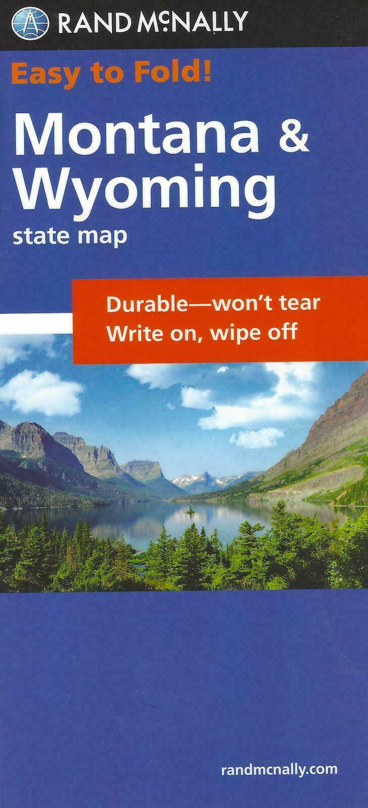 Montana & Wyoming, Easy-to-Fold, Laminated State Map, by Rand McNally