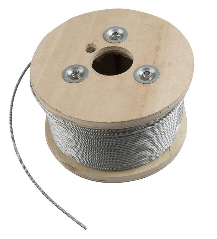 1/8" 7x7 Galvanized Aircraft Cable Reel, 500'