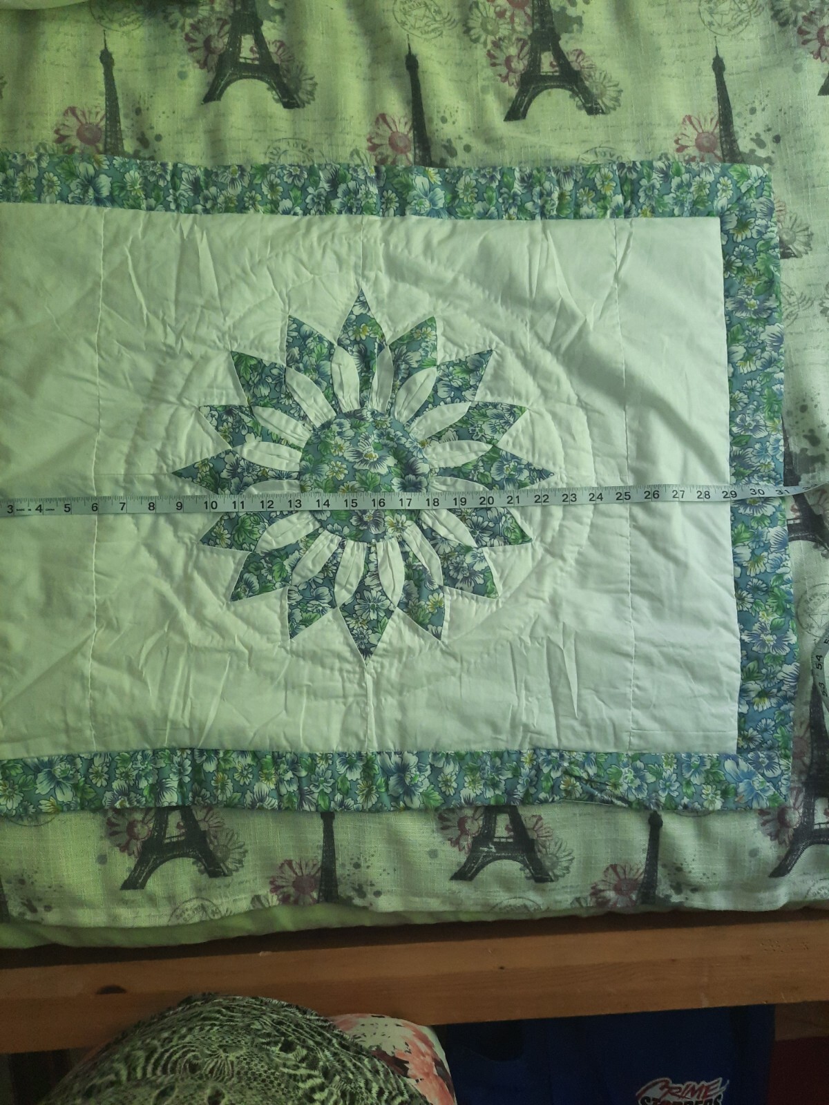 SET 2 OF PATCHWORK PILLOWCASE COTTON WHITE BLUE