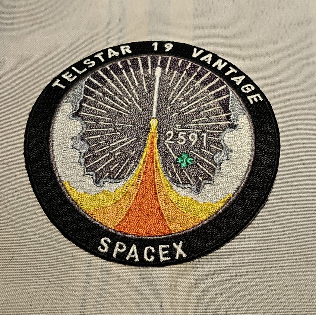 SpaceX Serial Numbered TELSTAR 19 VANTAGE Patch Falcon 9 NASA new free shipping