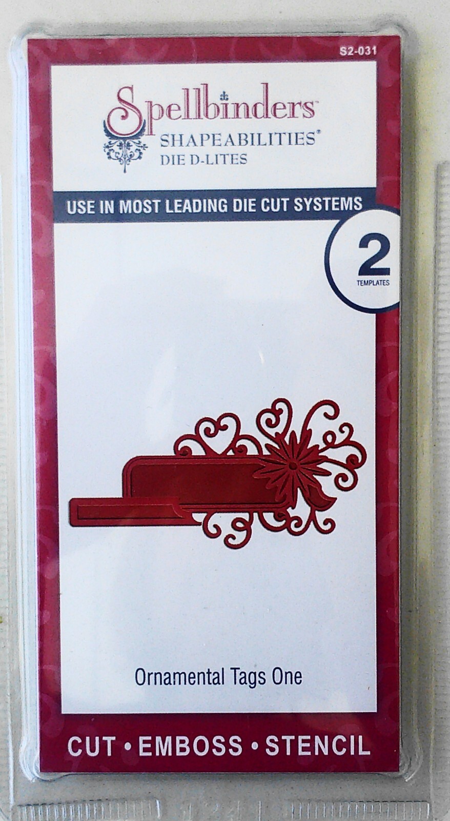Spellbinders Shapeabilities Ornamental Tags One Cutting Dies Sealed New