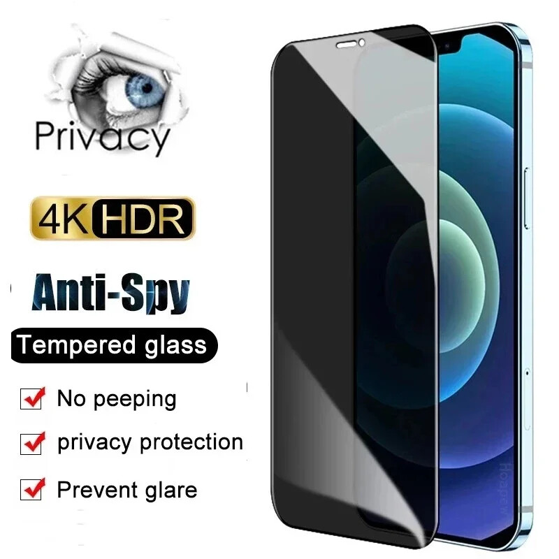 2xFor Apple iPhone 17 16 15 Pro Max Privacy Tempered Glass Screen Protector