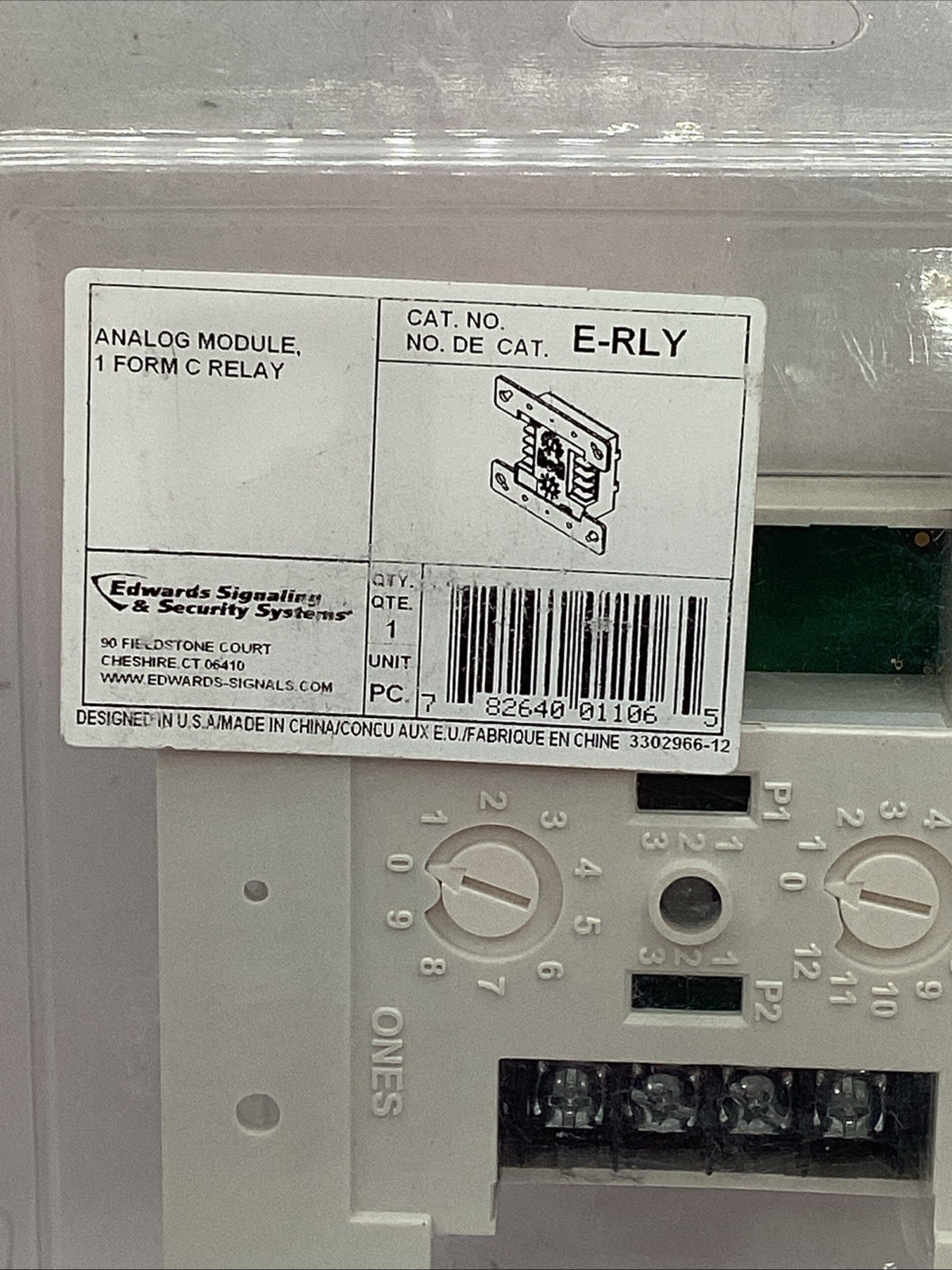 Edwards E-RLY Analog Module 1 Form C Relay Used