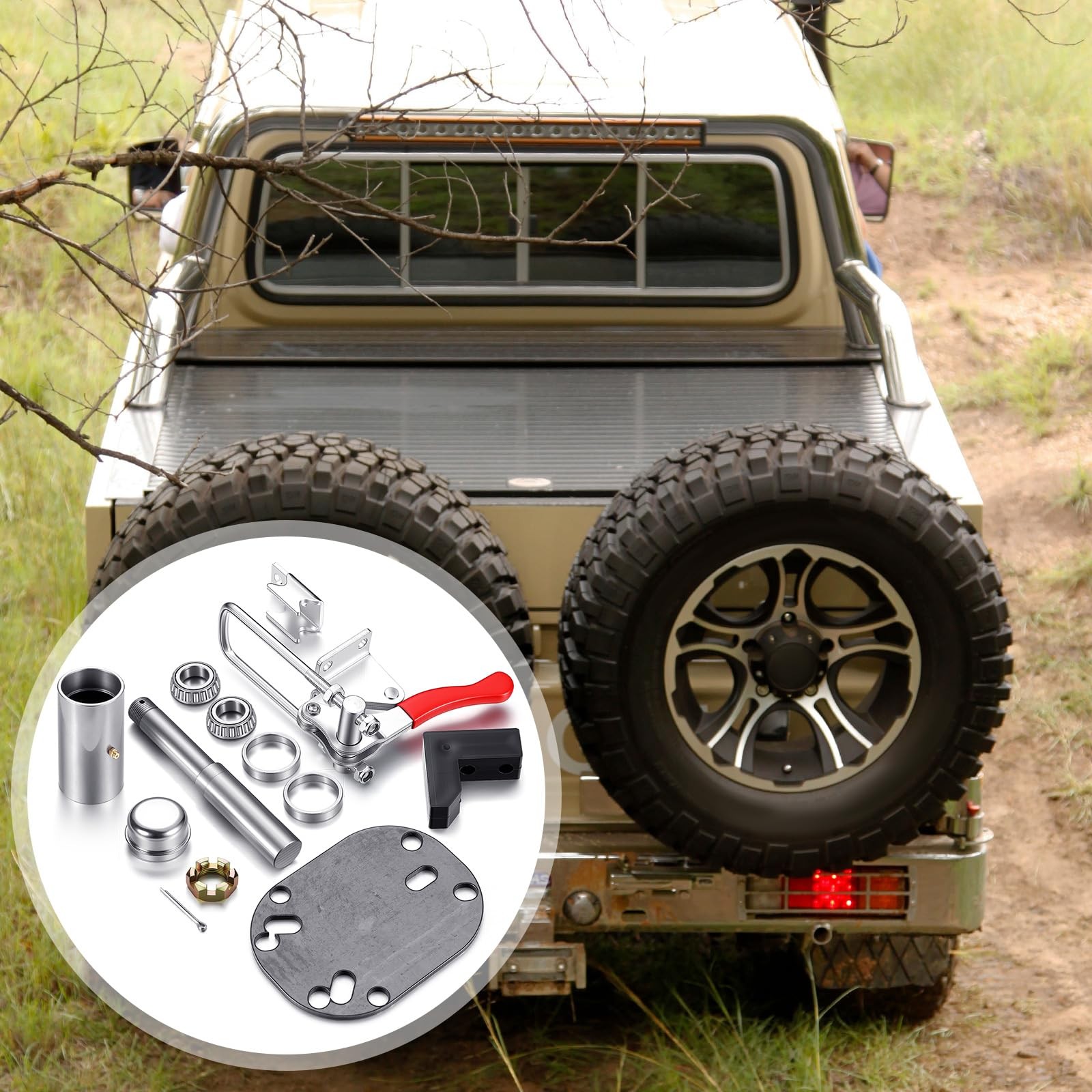 Canchiing Tire Carrier Hinge Kit Include Necessary Latch, Slewing Multicolor