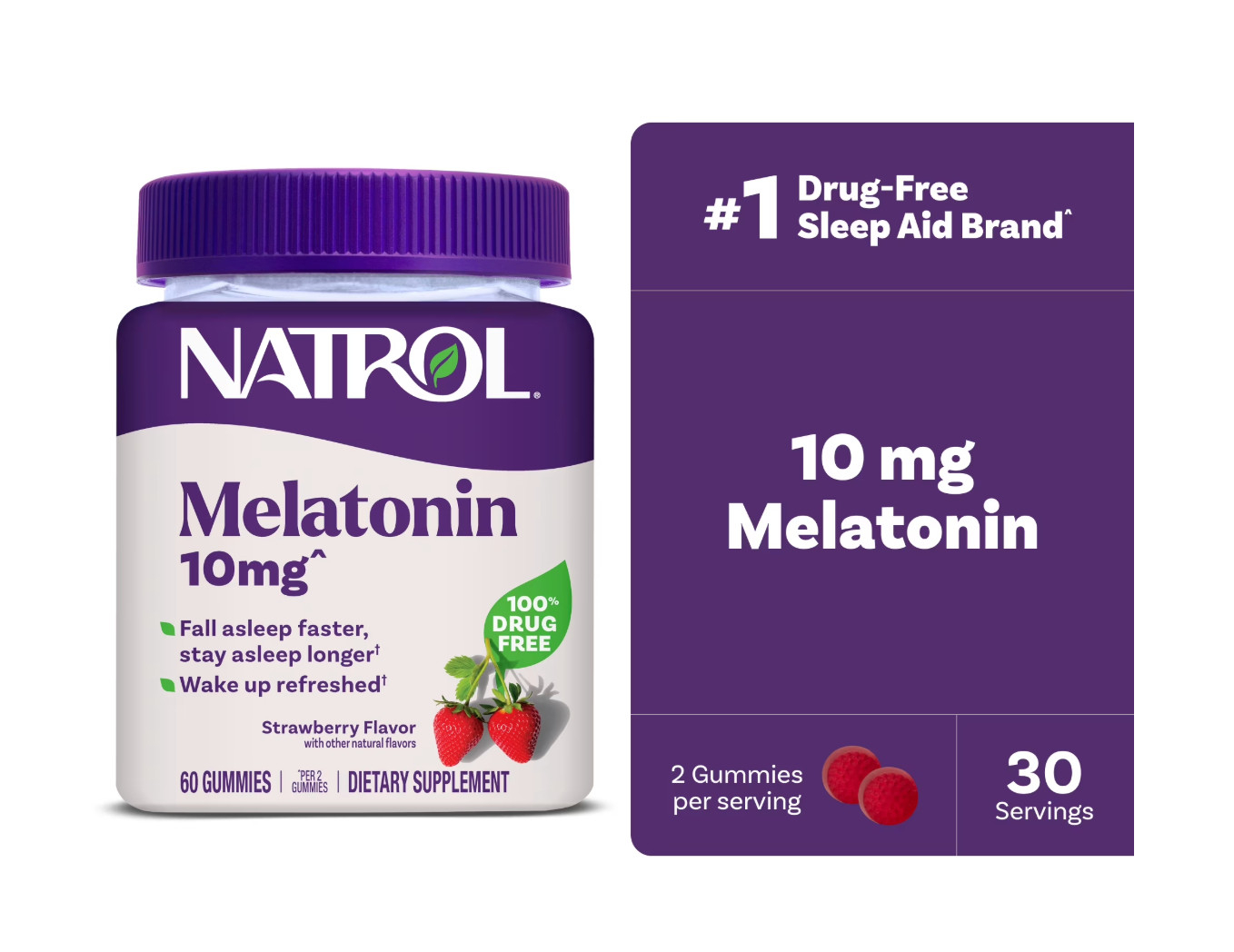 Natrol® 10mg Melatonin Gummies, Supplements for Sleeping, 60 Strawberry Gummies