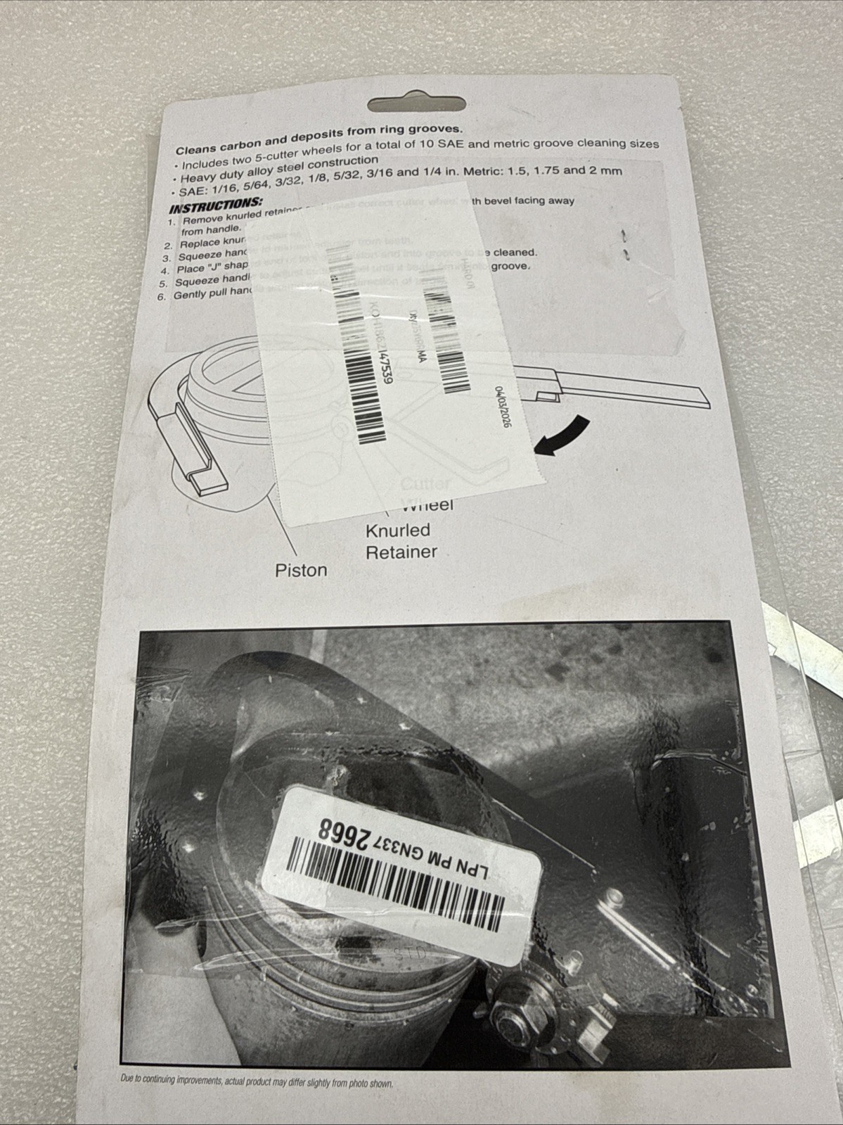 Performance Tool W80576 Piston Ring Carbon and Deposit Cleaning Tool *READ..