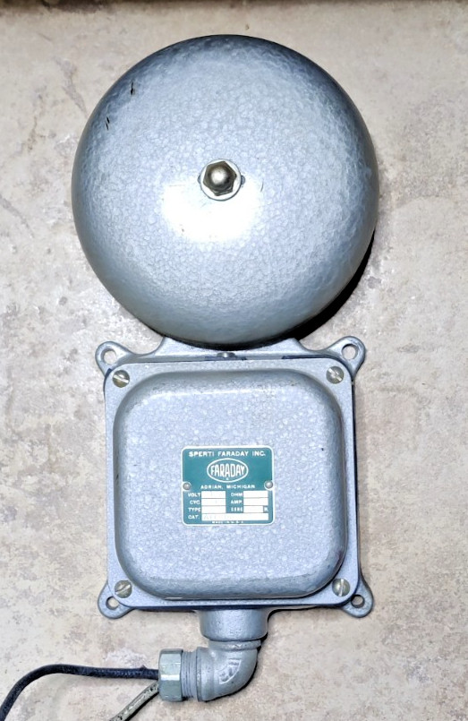 Vintage 6" Faraday USA Made, Elevator Emergency Alarm Bell N276001 110vac