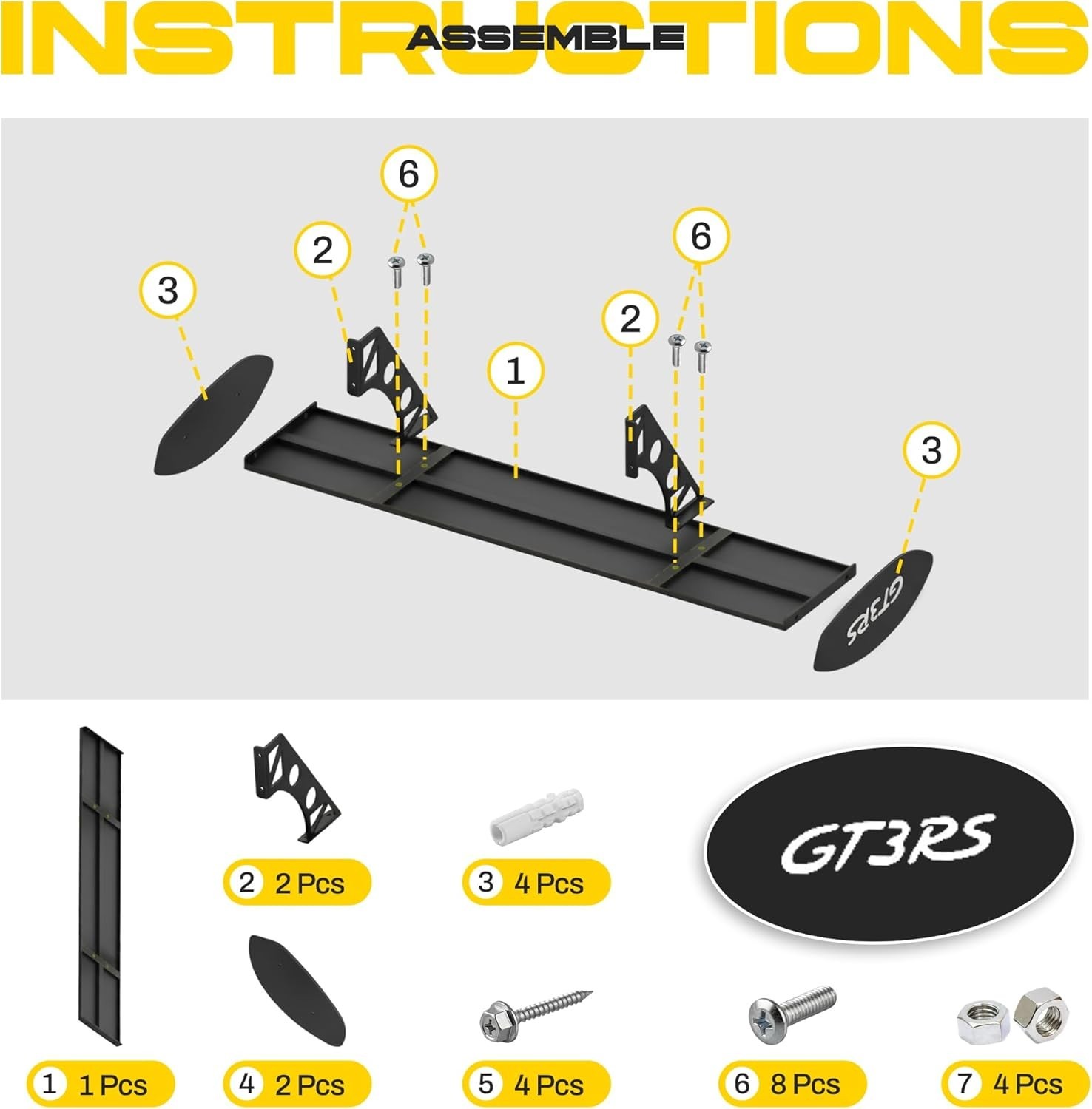 GT3RS Spoiler Shelf – Wall Mounted Car Shelf - Garage Shelving