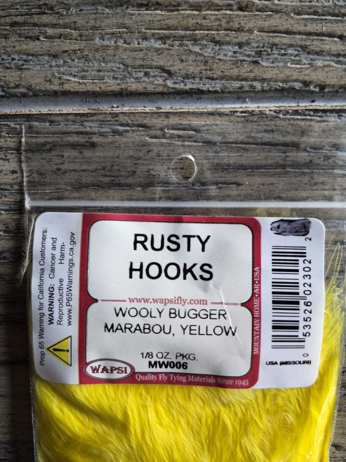 wapsi fly tying materials Wooly Bugger Marabou Yellow.