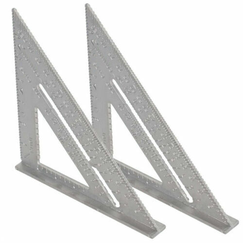 Steel Imperial Speed Square Triangle Angle Protractor Woodworker Ruler Tool 7In