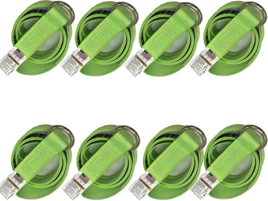8 Pack of 2" x 8' Hi-VIZ DIAMOND WEAVE Wheel Lift Lasso Straps w/ Steel O-Rings