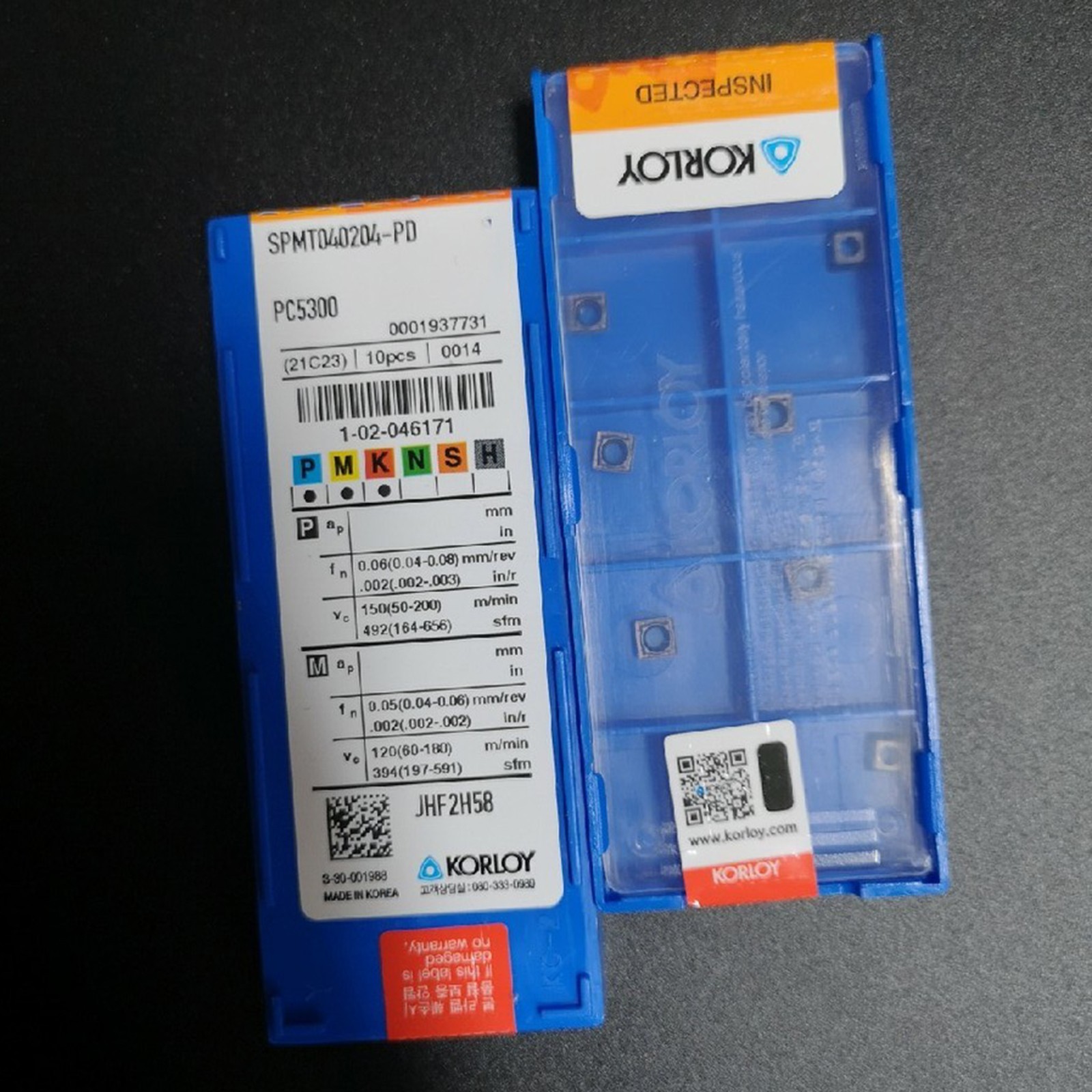 10Pcs/Box New KORLOY SPMT040204-PD PC5300 CNC carbide inserts#QW