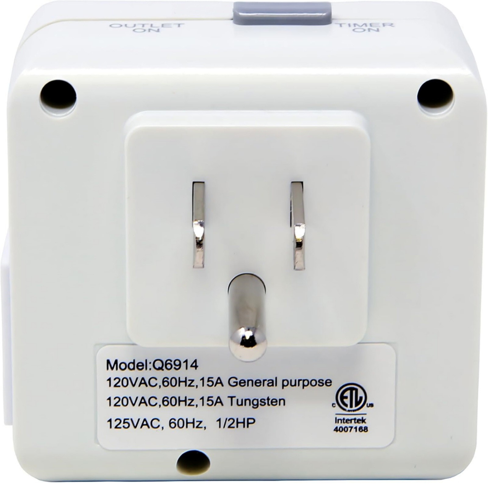 2 Pack 110-125V 3-Pin Timer Switch For Home Lighting 24-Hour Programmable Plug