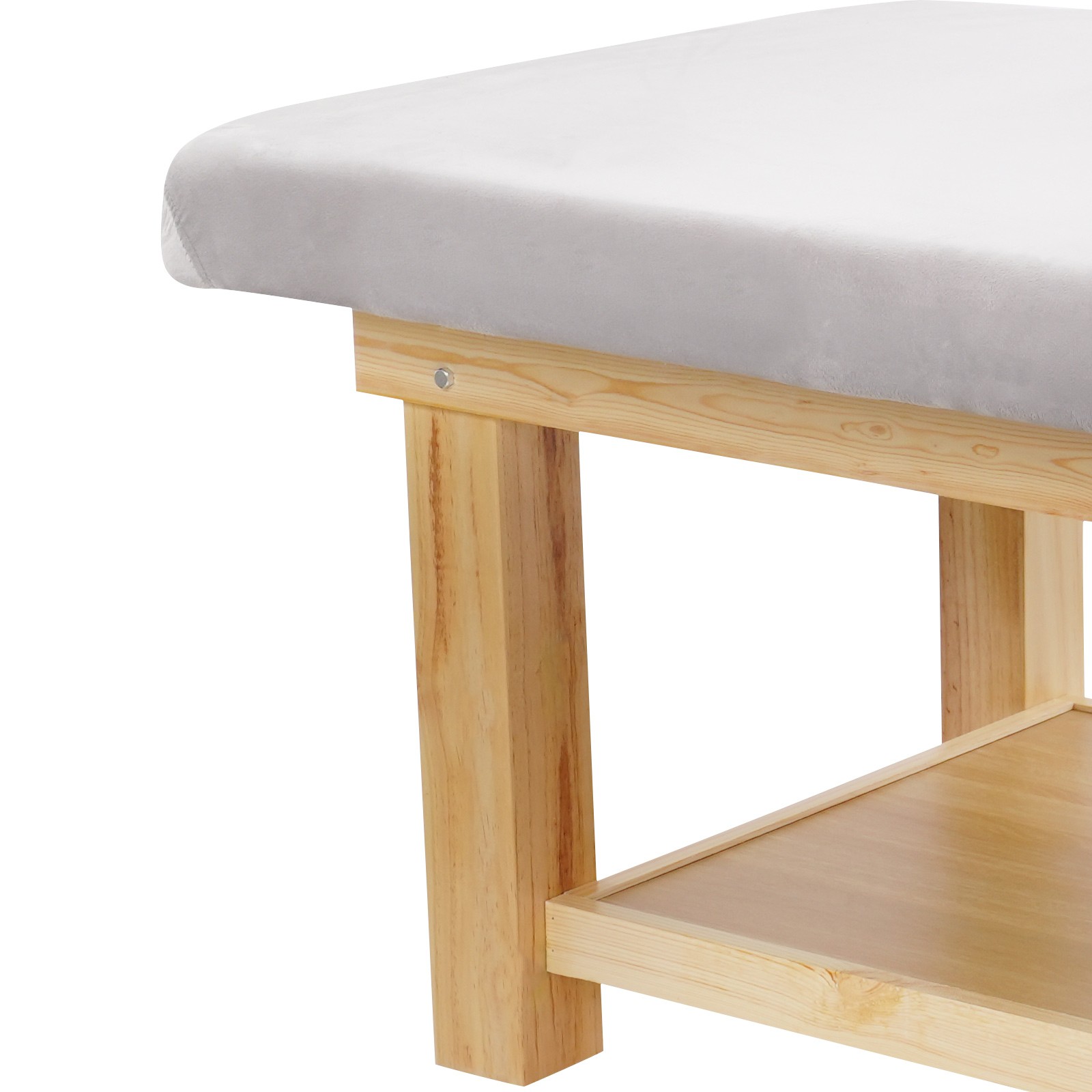 6 Legs Wide Solid Wood Spa Massage Bed, Adj Backrest Physical Treatment Bed