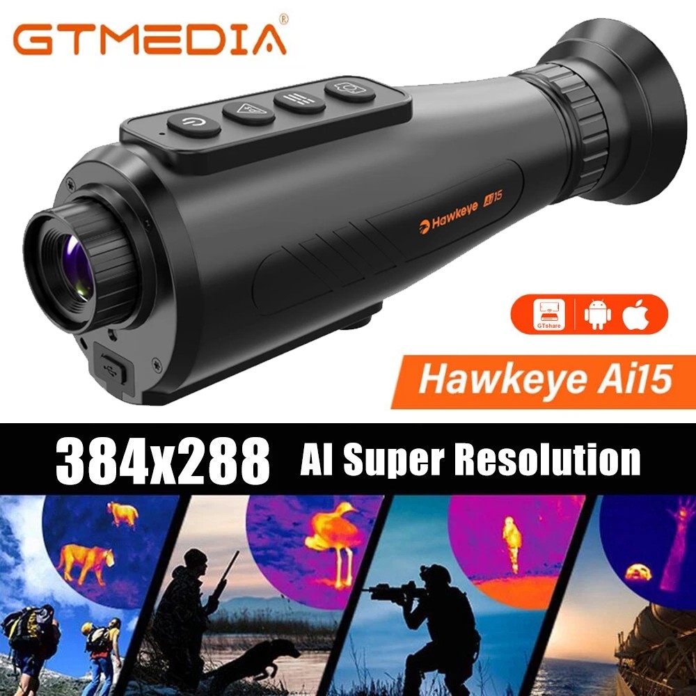 384x288 Thermal Monocular for Hunting Handheld Scope Night Vision Sight 50Hz US