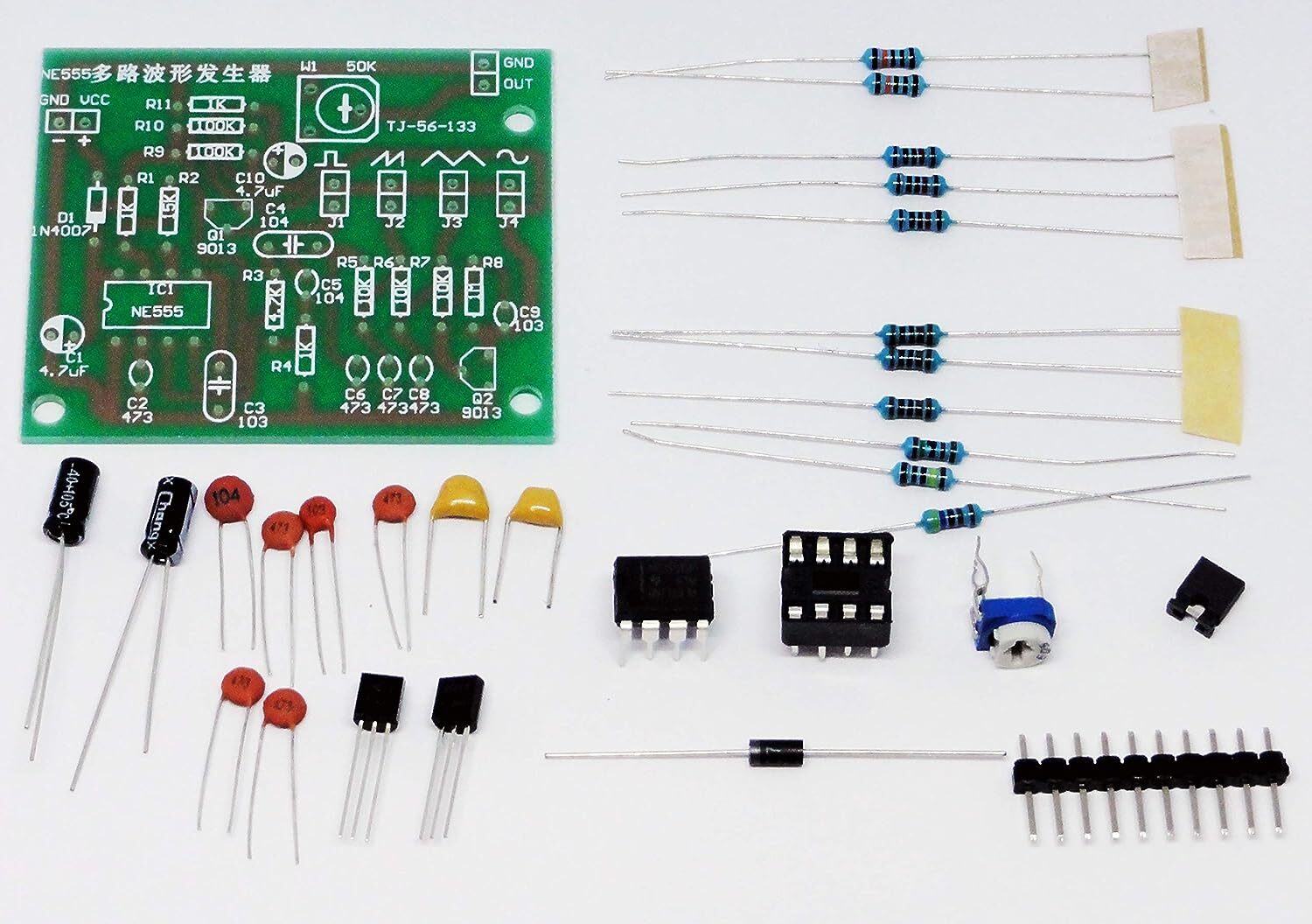 NE555 (0.1Hz-100kHz expandable) Low-frequency oscillation kit