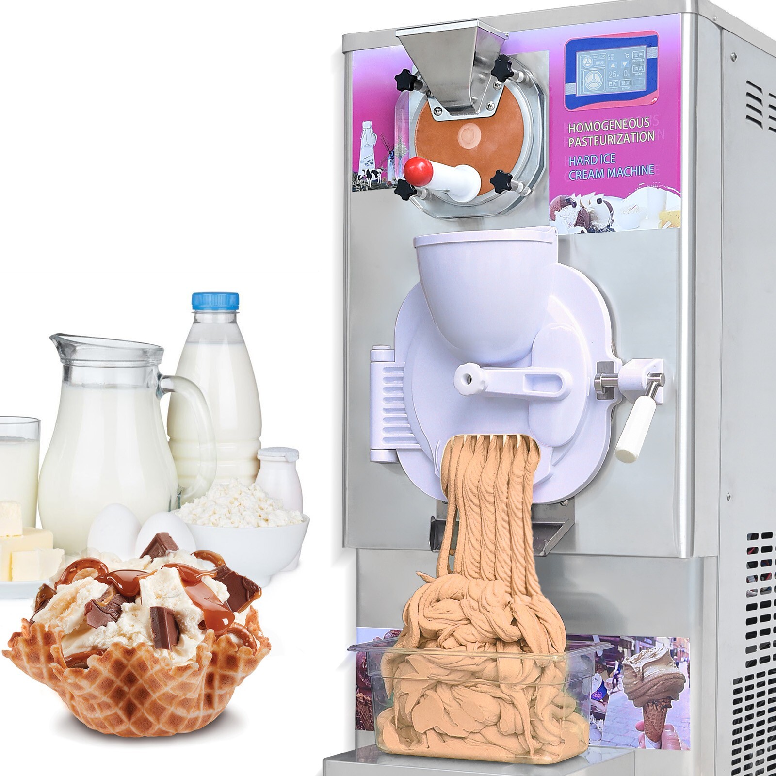 Kolice Commercial Gelato Hard Ice Cream Machine with Sterilization Function