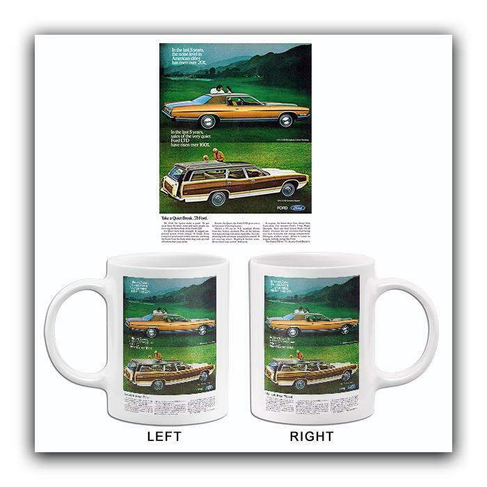 1971 Ford LTD Brougham & LTD Country Squire - Promotional Advertising Mug
