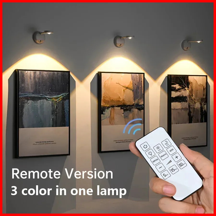 Rechargeable LED Picture Light Wireless Wall Sconce Spotlight Motion Remote