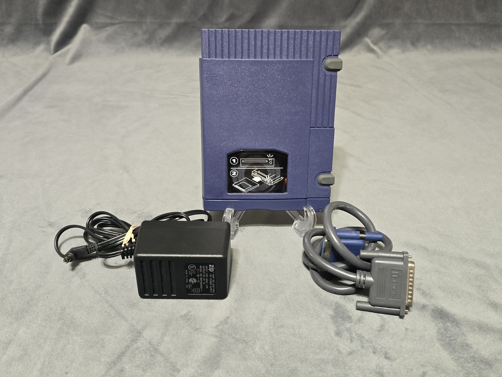 Iomega Zip 100 Z100P2 Drive External With Parallel Cable & AC Adapter