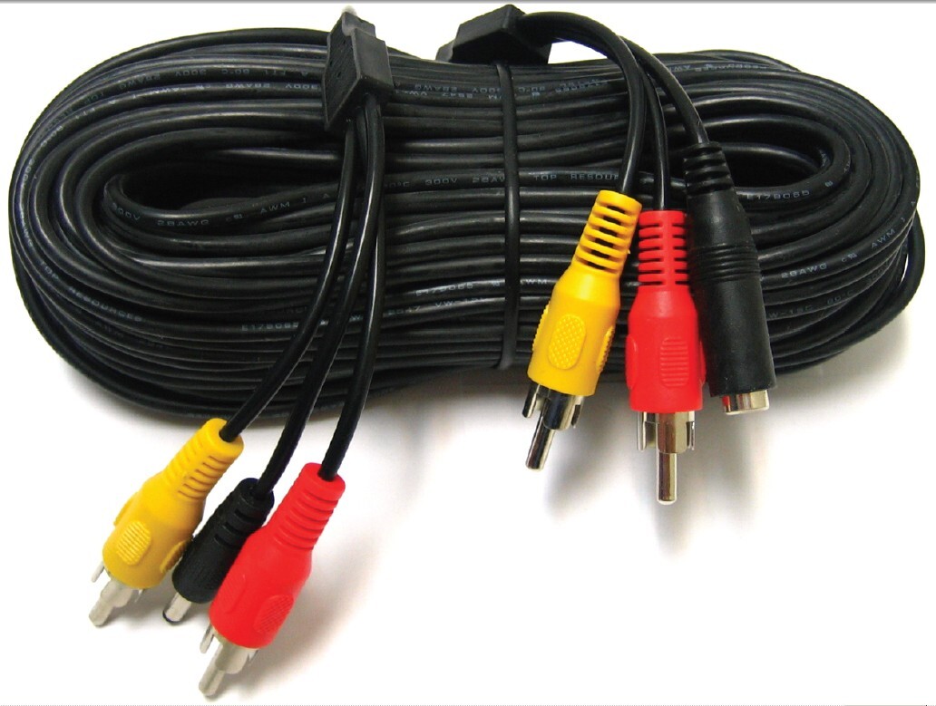 Wired Surveillance Camera + 100FT Cable + Power Supply Complete
