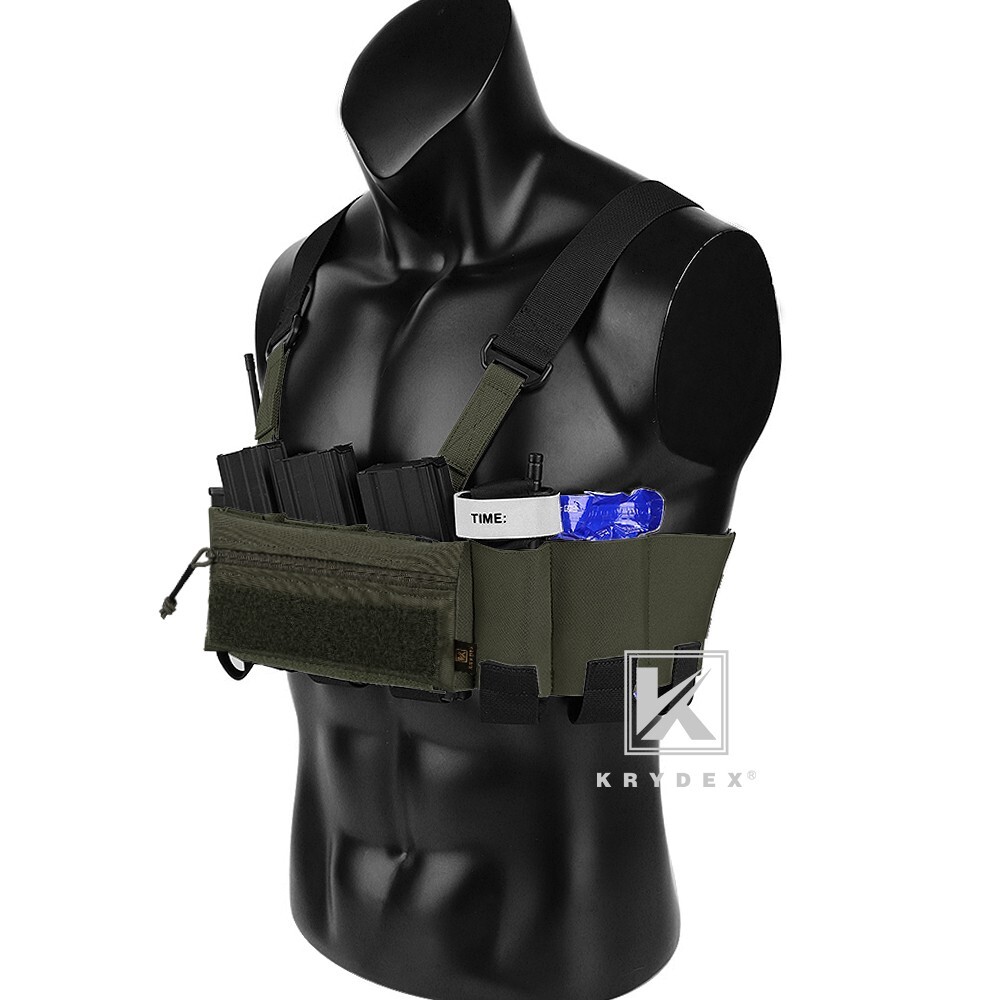 KRYDEX Concealed Carry Low-Vis Chest Rig Pouch Elastic Cummerbund Ranger Green
