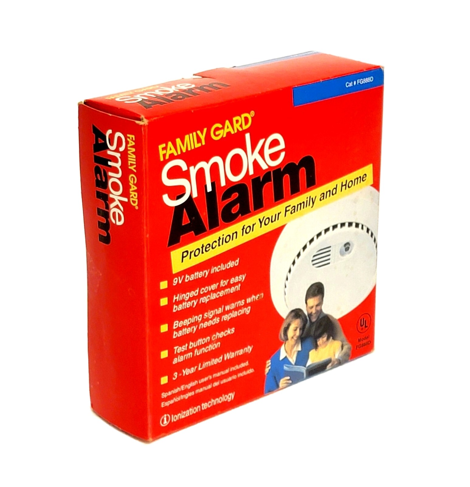 FAMILY GARD FG888D, Smoke Alarm, Protection for Your Family and Home, w/Battery