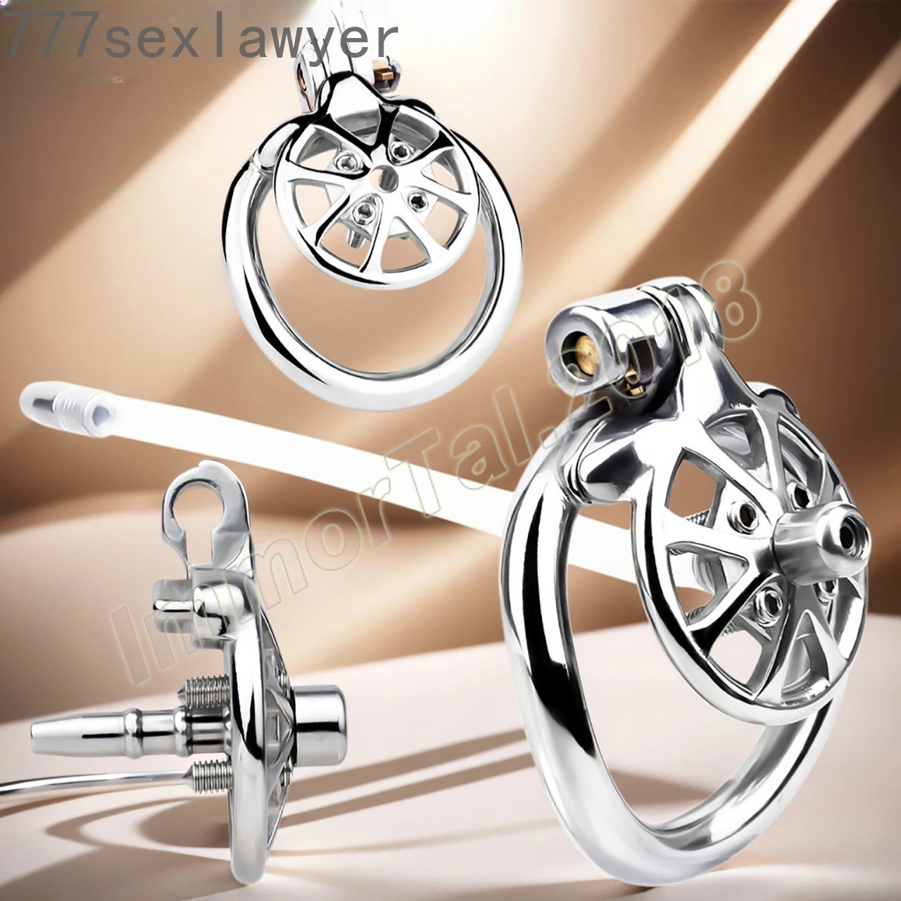 Stainless Steel Male Chastity Device Spike Cage Men Metal Locking Belt Tube C654