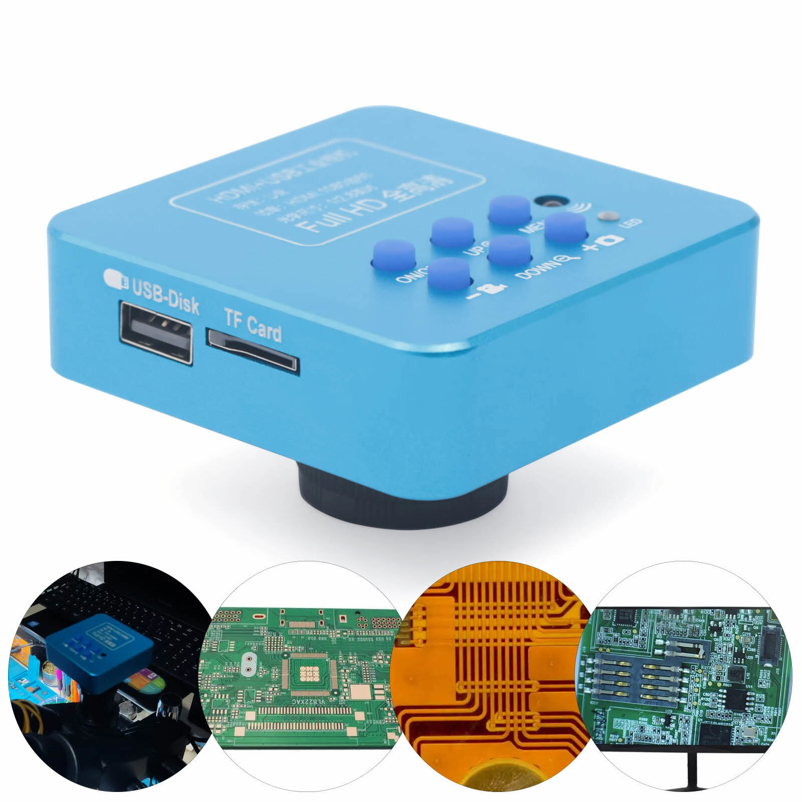 HD 1080P USB Industrial Digital Electronic Video Microscope Camera HDMI 60FPS